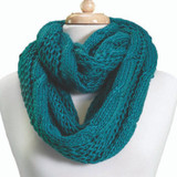 Tickled Pink Knit Winter Infinity Scarf - FIN222 - Teal