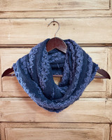 Tickled Pink Knit Winter Infinity Scarf - WFW459 - Blue