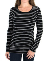 Grace and Lace Perfect Fit Long Sleeve - Black/Grey Stripe