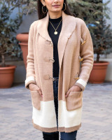Grace and Lace Bristol Sweater Coat - Camel/Ivory
