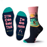 IF YOU CAN READ THIS …..I'm On Vacation NOVELTY SOCKS
