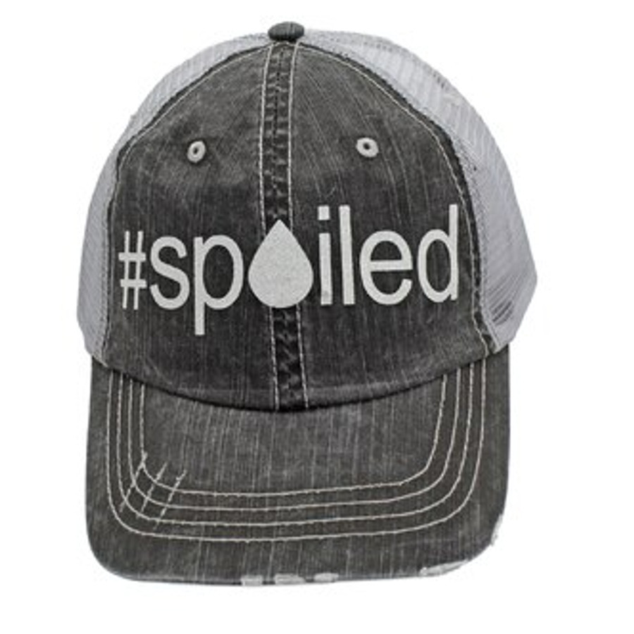 SpOILed (Essential Oils Hat) - Distressed Grey Trucker Cap