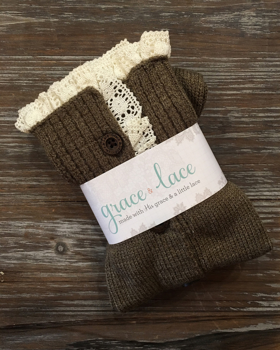 Grace and Lace The Miss Molly™ Boot Cuff Leg Warmer - Light Brown