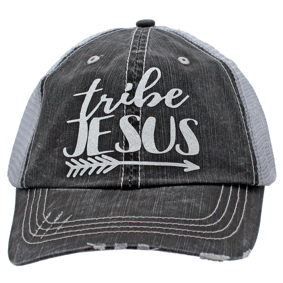 Tribe Jesus Trucker Cap - Distressed Grey