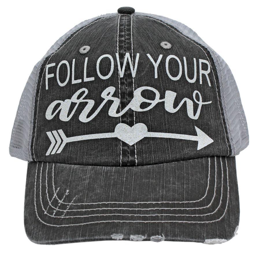 Follow Your Arrow Trucker Cap - Distressed Grey