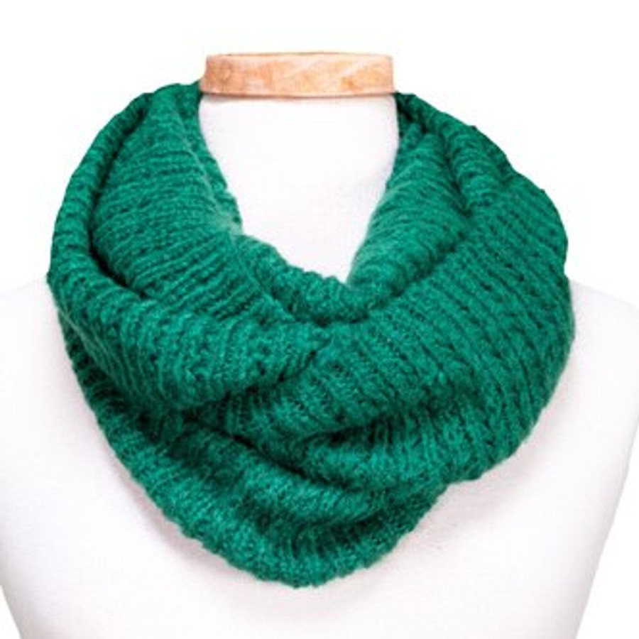 Tickled Pink Knit Winter Infinity Scarf -WIN514-Green
