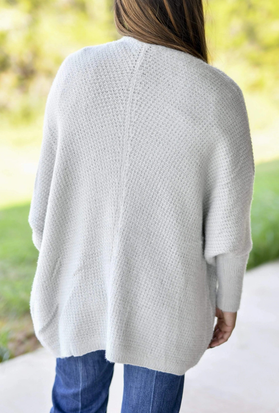 Staccato Dolman Sleeve Sweater Cardigan - Grey