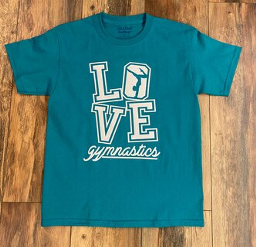 Love Gymnastics - Teal (Youth XS)