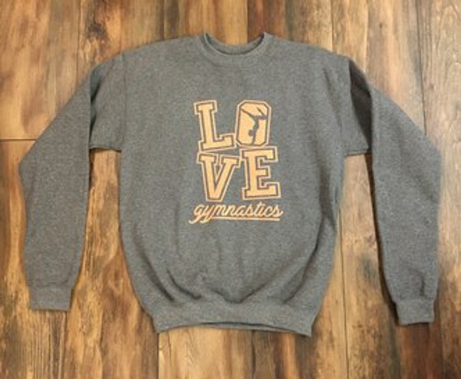 Love Gymnastics - Grey Crewneck (Youth XL)