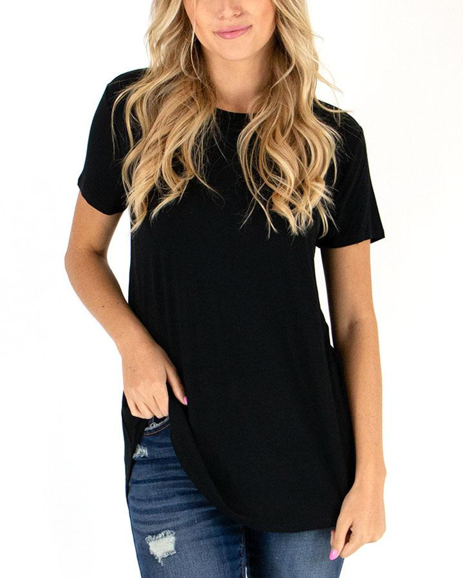 Grace and Lace Perfect Crew Neck Tee - Black