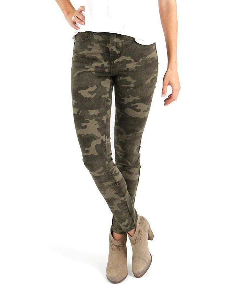 Grace and Lace Camo Mid-Rise Zip Up Jeggings