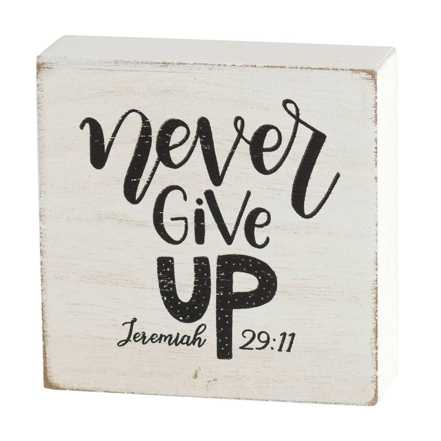 Ttop Plk Never Give Up Jer 29:11 Wht 3"H