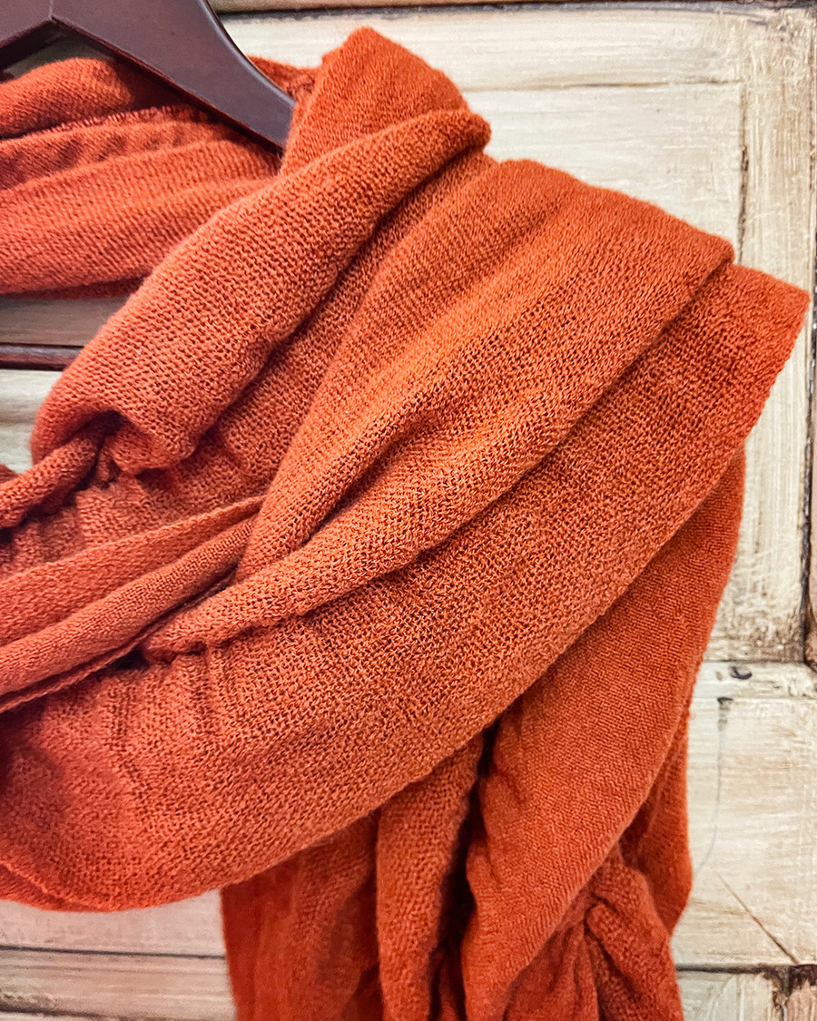 Tickled Pink Bunchy Knit Winter Scarf - F329 - Rust