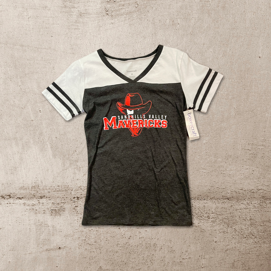 Mavericks Powder Puff Fitted Women's Tee - Dark Grey