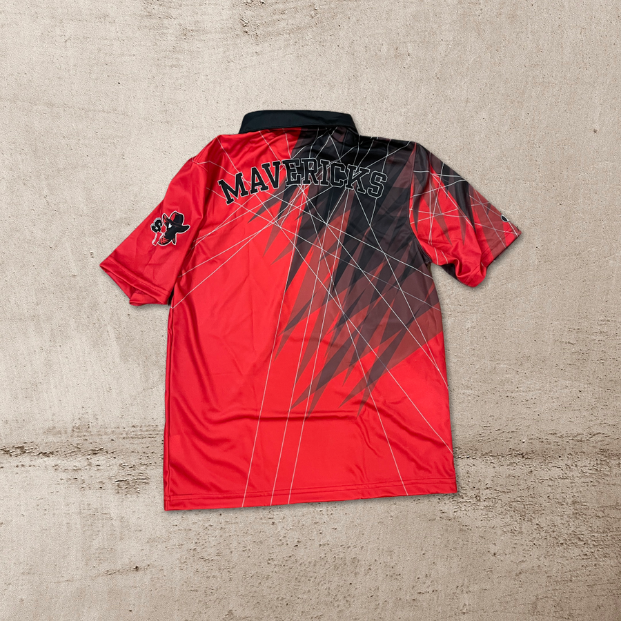 NEW! Mavericks Freestyle Sublimated Polo - Splinter - red/blk