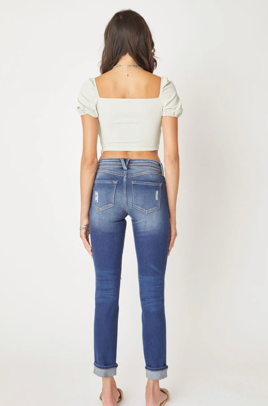 KanCan Eternity Mid Rise Slim Straight Leg Jeans - Dark