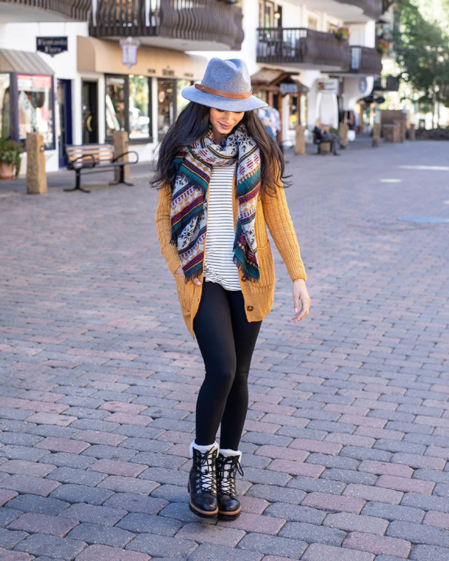 Grace and Lace Slouchy Knit Cardi - Mustard