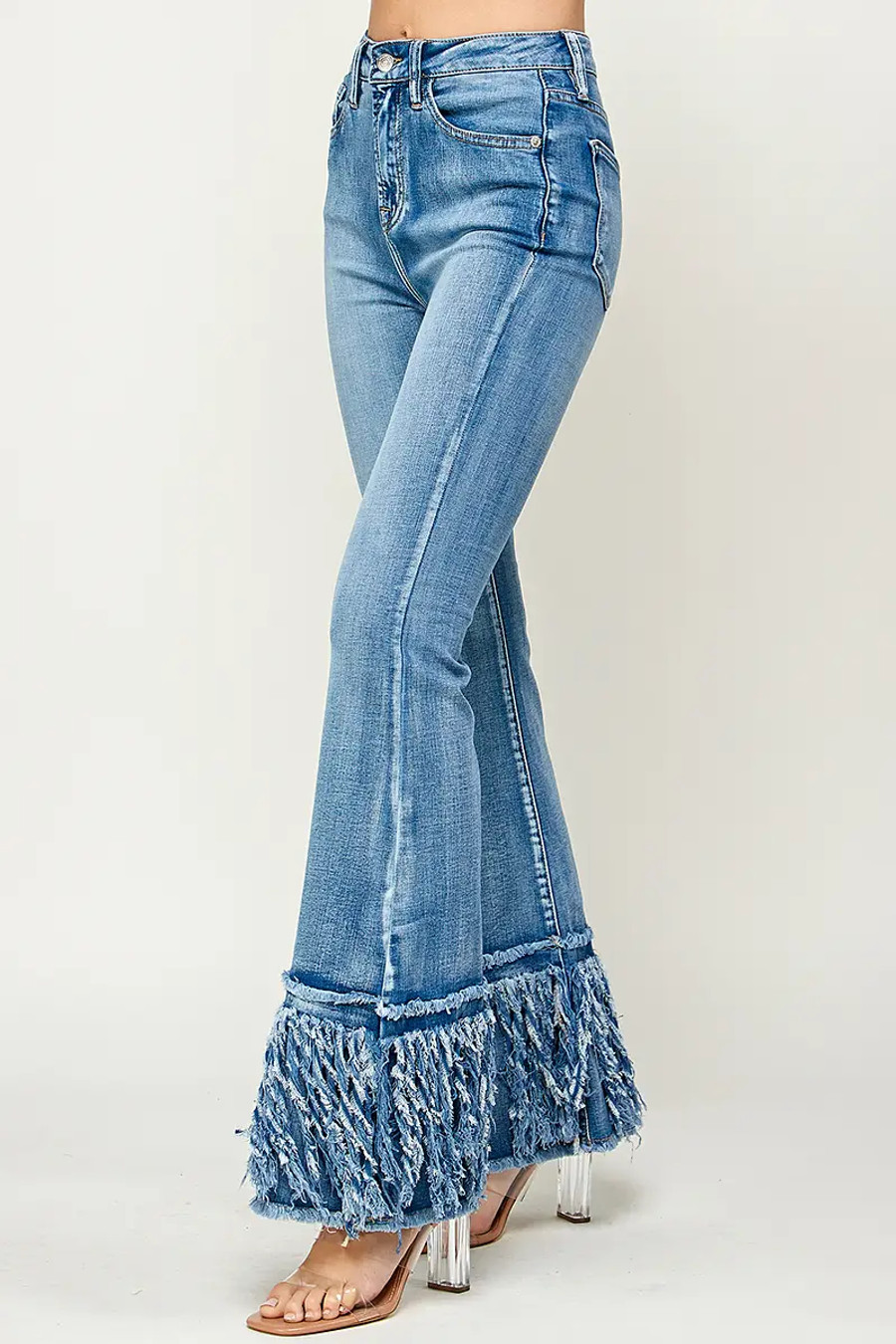 I&M Jeans - High Rise - Frayed Flare - Medium Wash