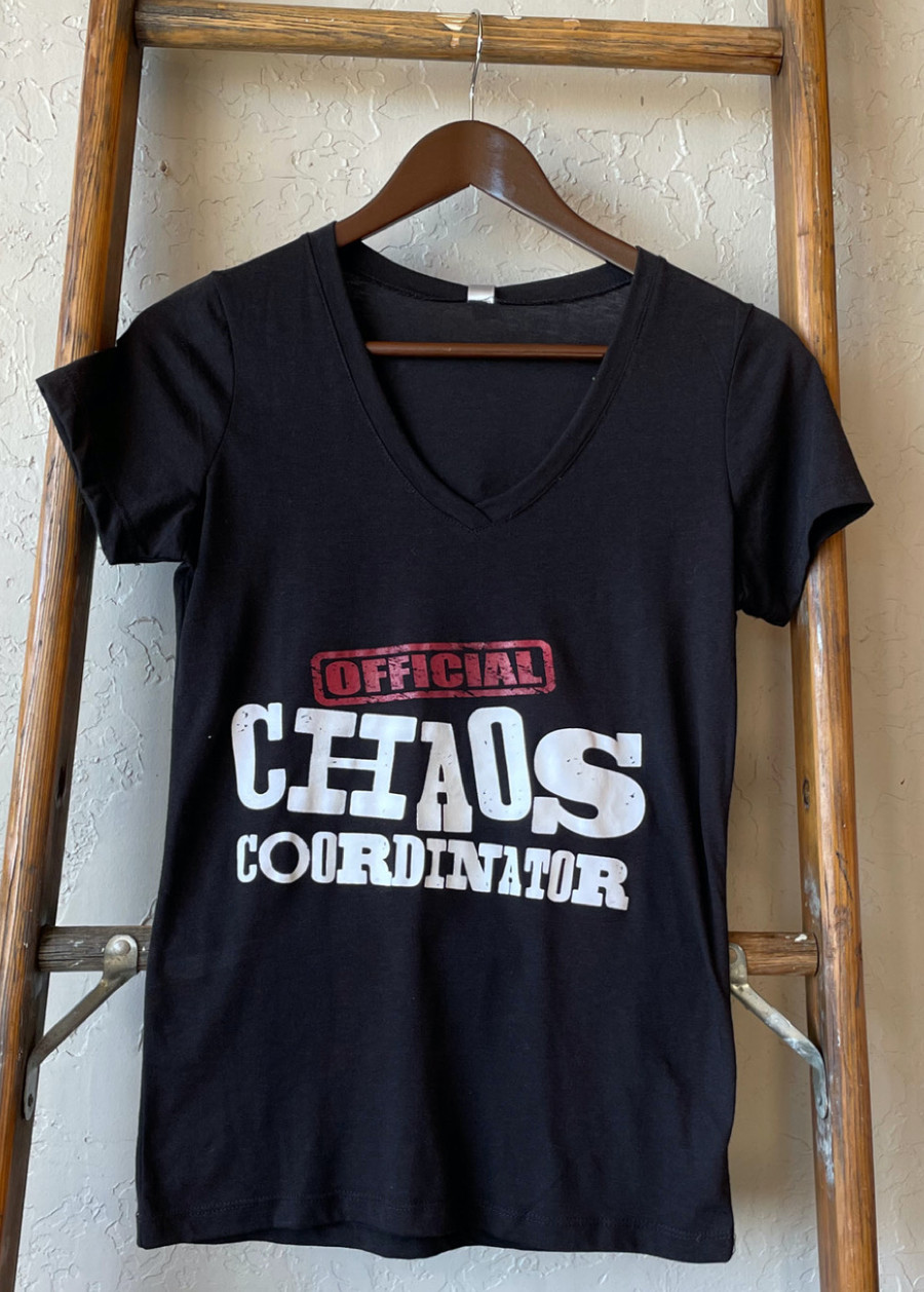 Official Chaos Coordinator Graphic V-Neck Tee - Black 