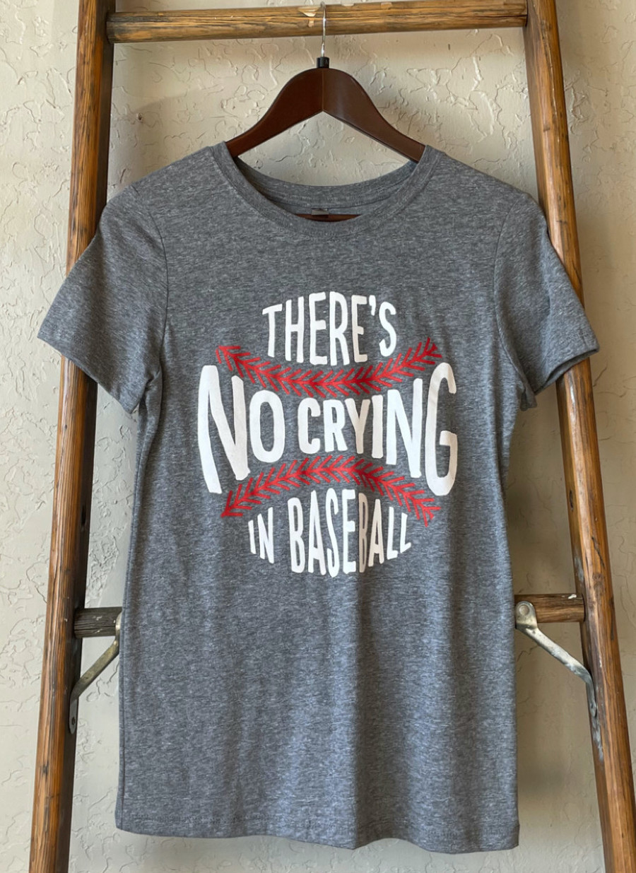 There's No Crying In Baseball Graphic Tee - Heather Dark Gray