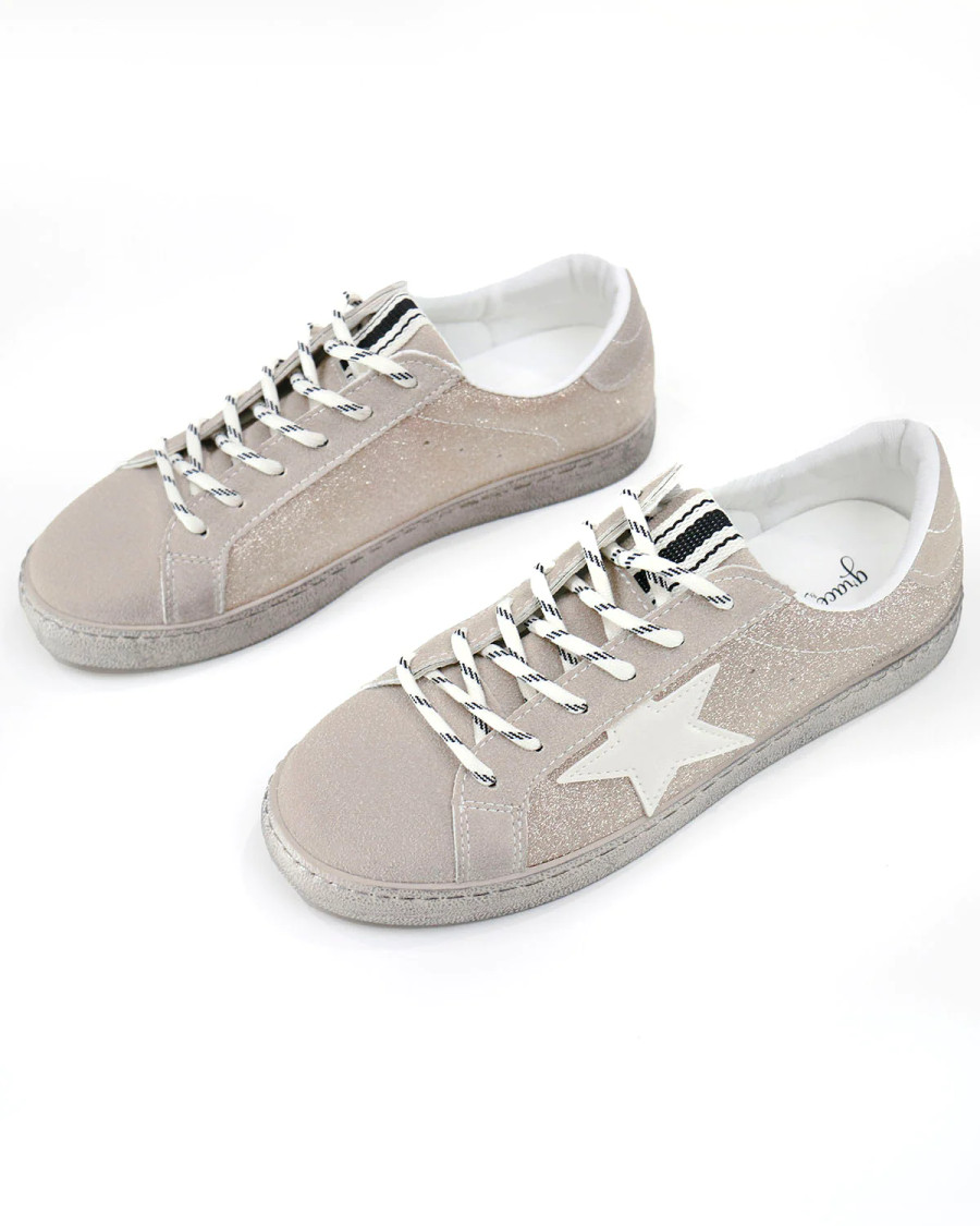 Grace and Lace Star Sneakers - Rose Gold