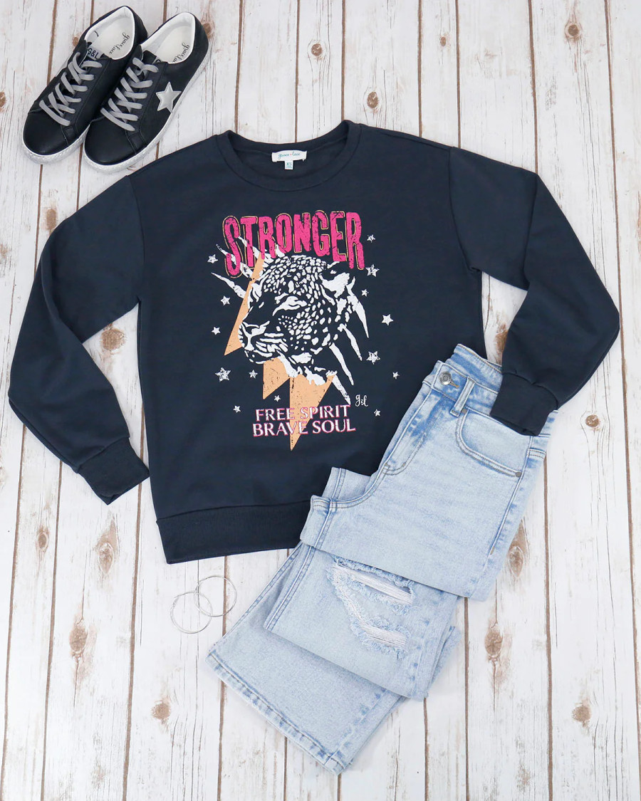 Grace and Lace Graphic Sweatshirt - Stronger