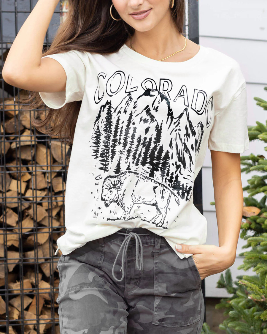 Grace and Lace Vintage Fit Any Day Graphic Tee - Colorado