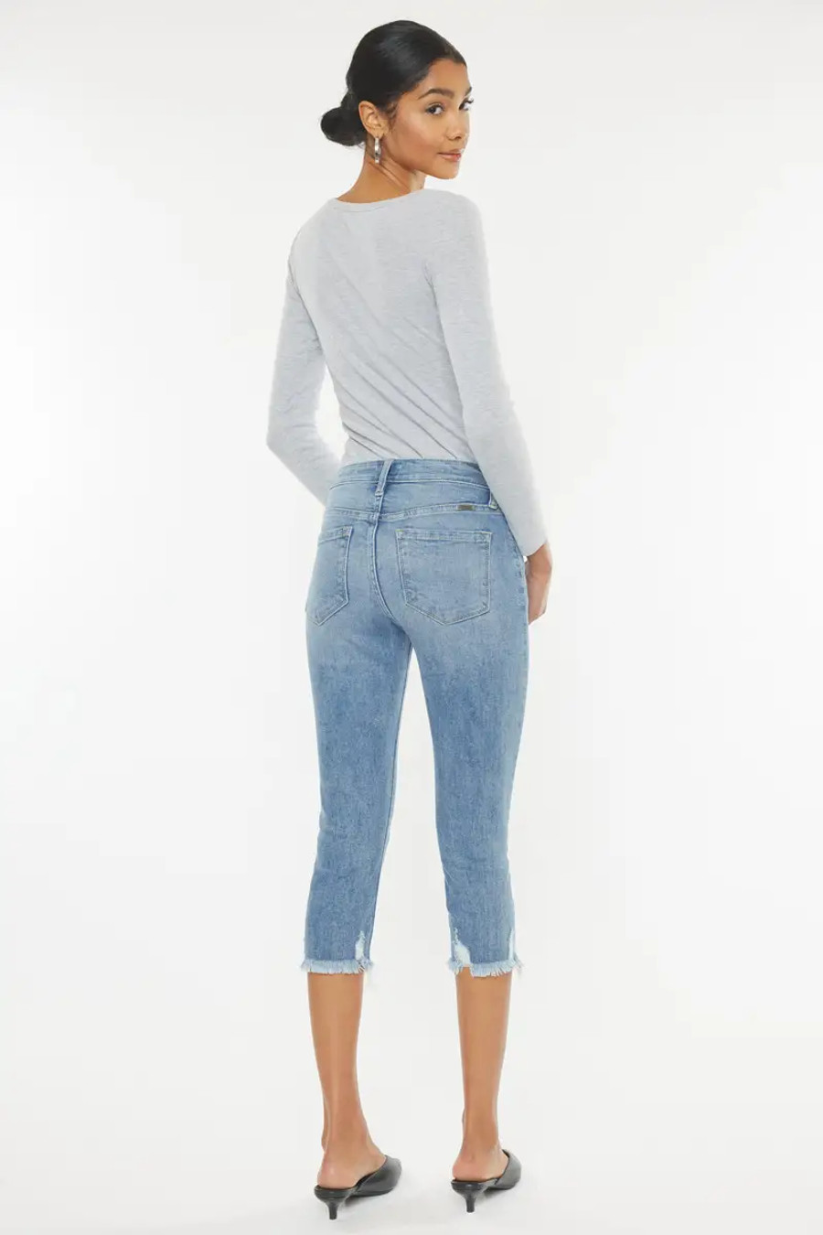 KanCan Mid Rise Capri Jean/Denim - Medium Wash