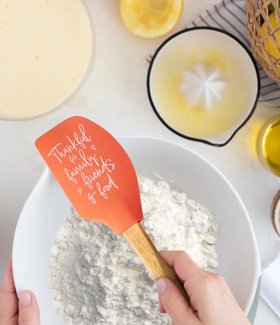 Krumbs Kitchen®  Homemade Happiness Silicone Spatulas- Thankful for Family, Friends, and Food