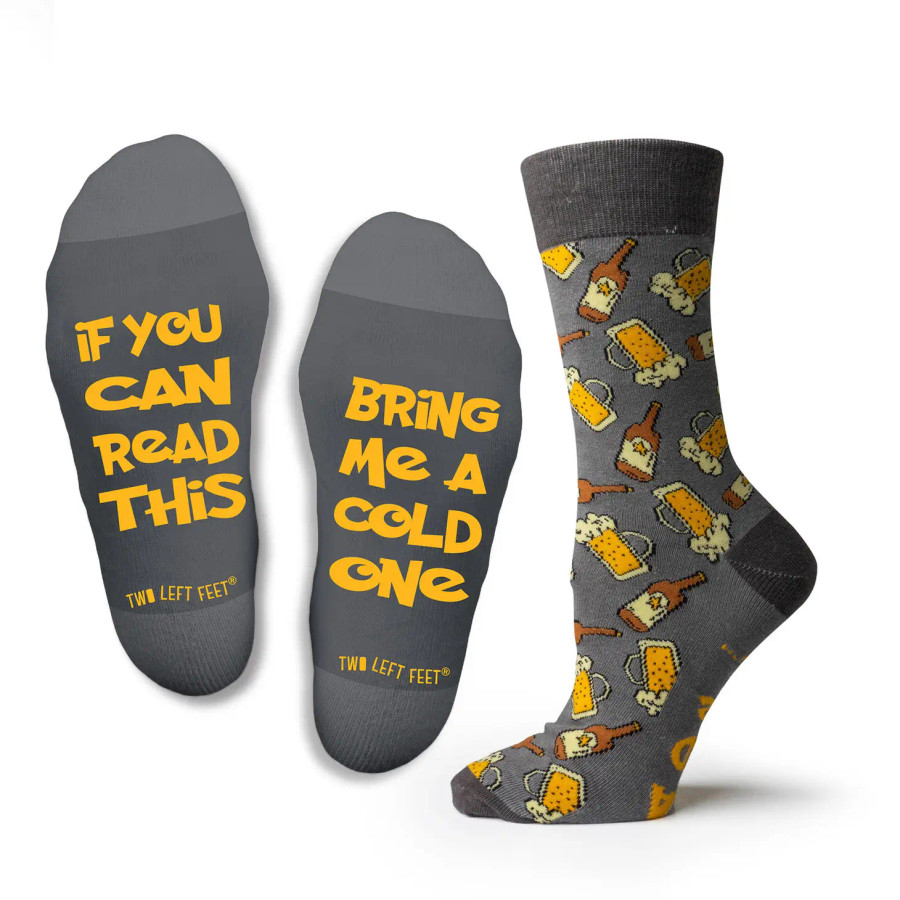 IF YOU CAN READ THIS …..Bring Me a Cold One NOVELTY SOCKS