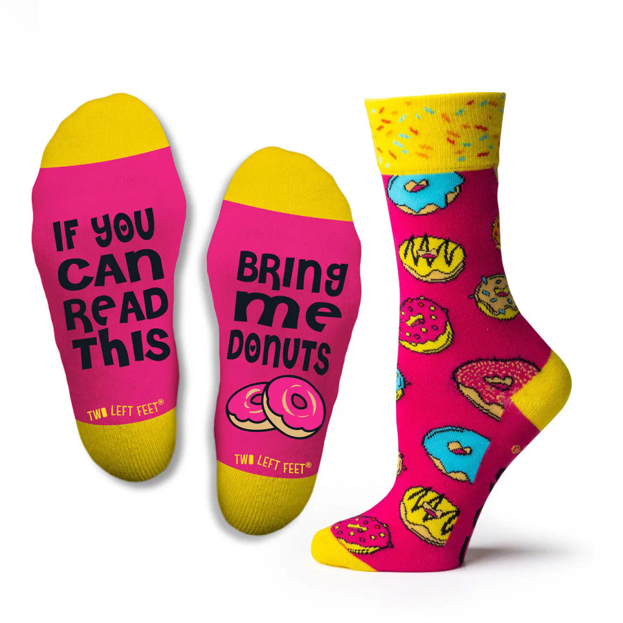 IF YOU CAN READ THIS …..Bring Me Donuts NOVELTY SOCKS