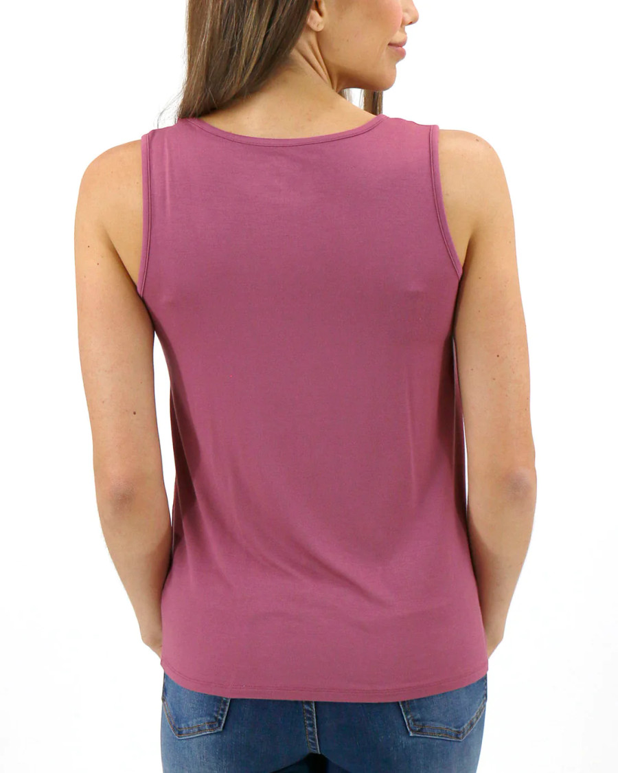 Grace and Lace- Cut-Out Perfect Scoop Neck Tank in Petal