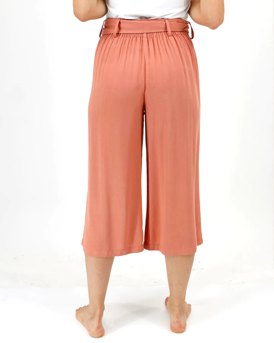 Grace and Lace -Pocketed Cropped Wide Leg Pants