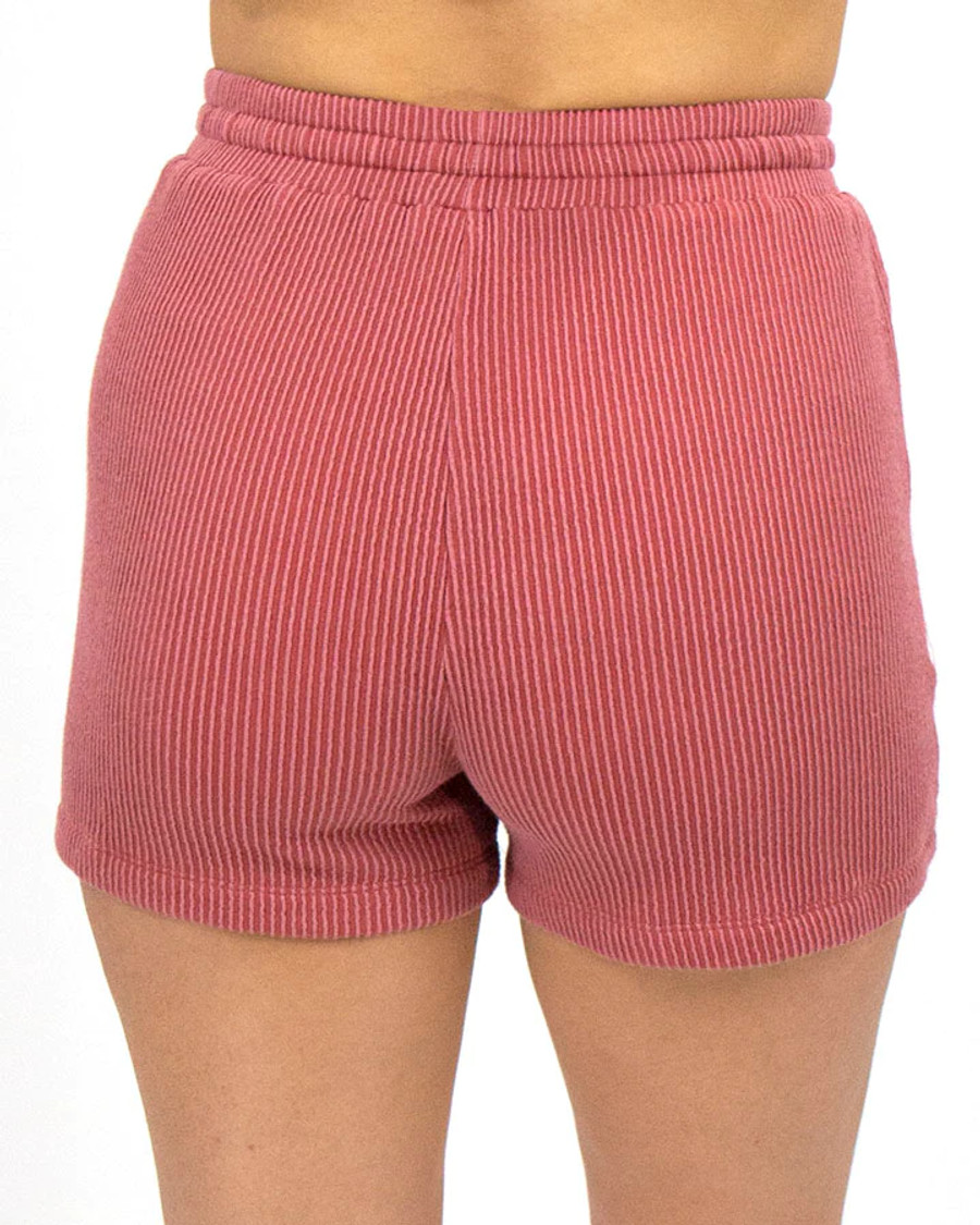 Grace and Lace- Corded Lounge Shorts in Persimmon