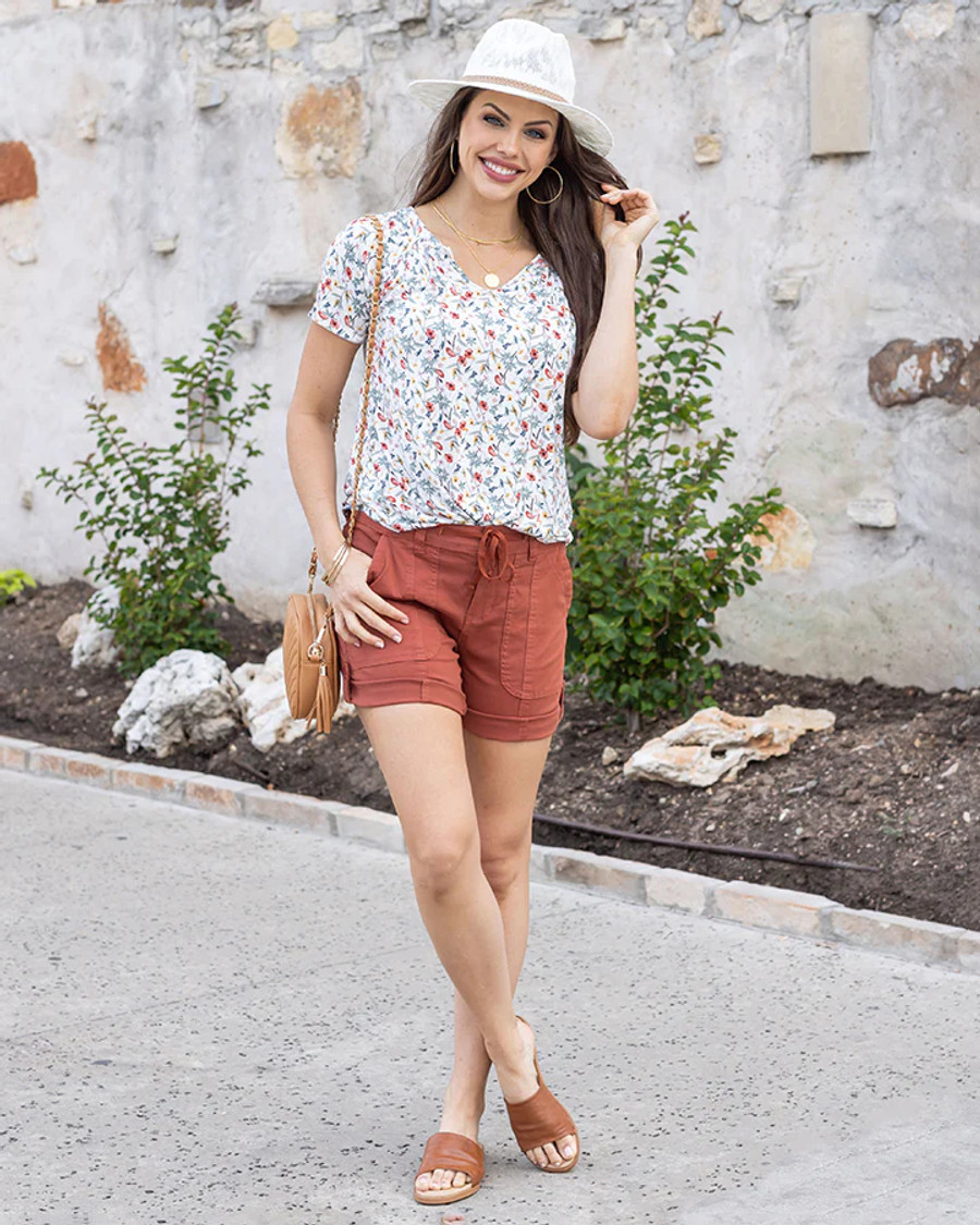 Grace and Lace- Terracotta Cargo Shorts