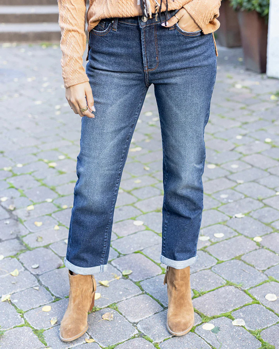 Grace and Lace- Premium Denim Jeans in Vintage Dark-Wash