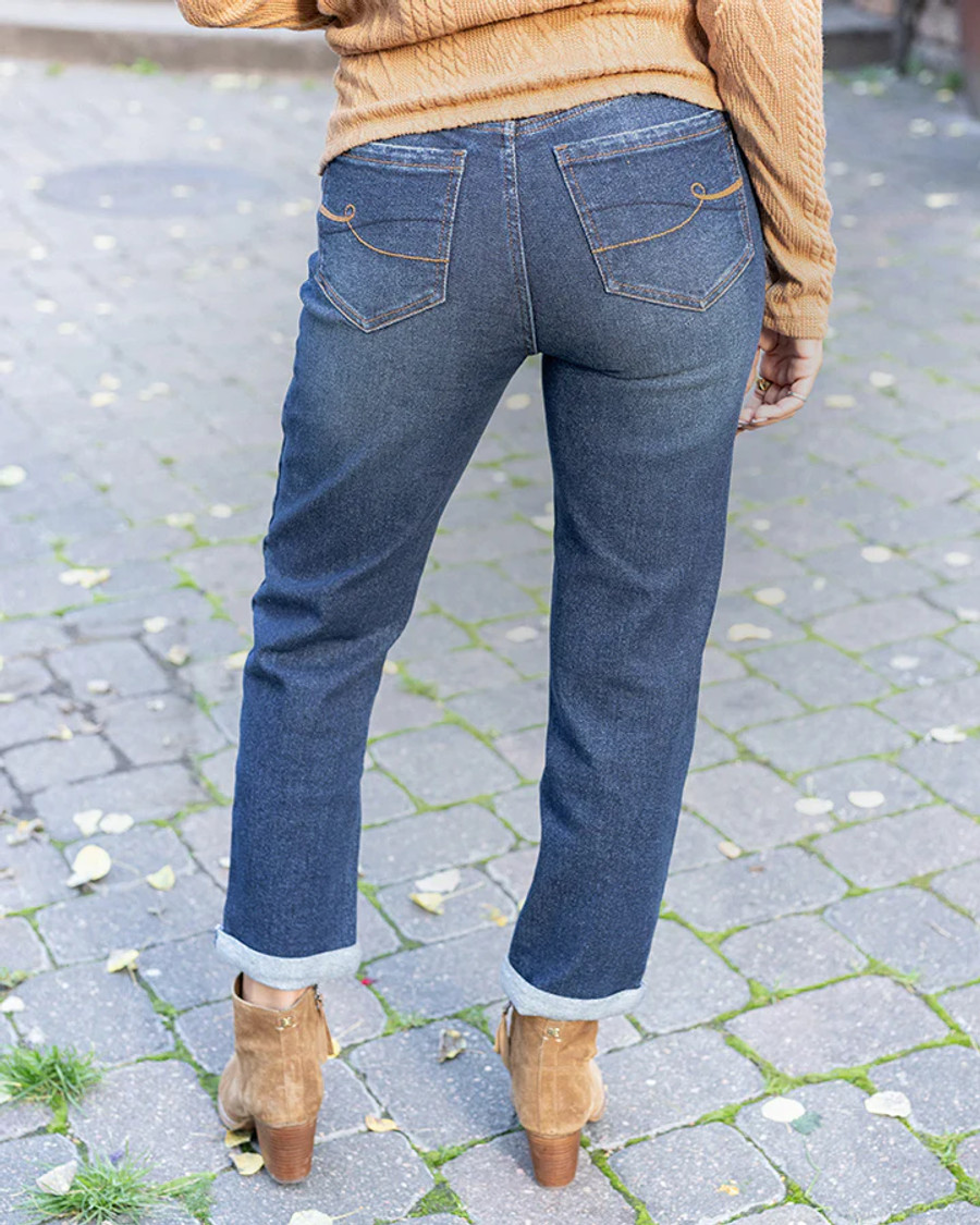 Grace and Lace- Premium Denim Jeans in Vintage Dark-Wash