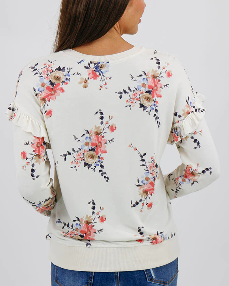 Grace and Lace- So Soft Ruffle Sleeve Pullover in Vintage Floral