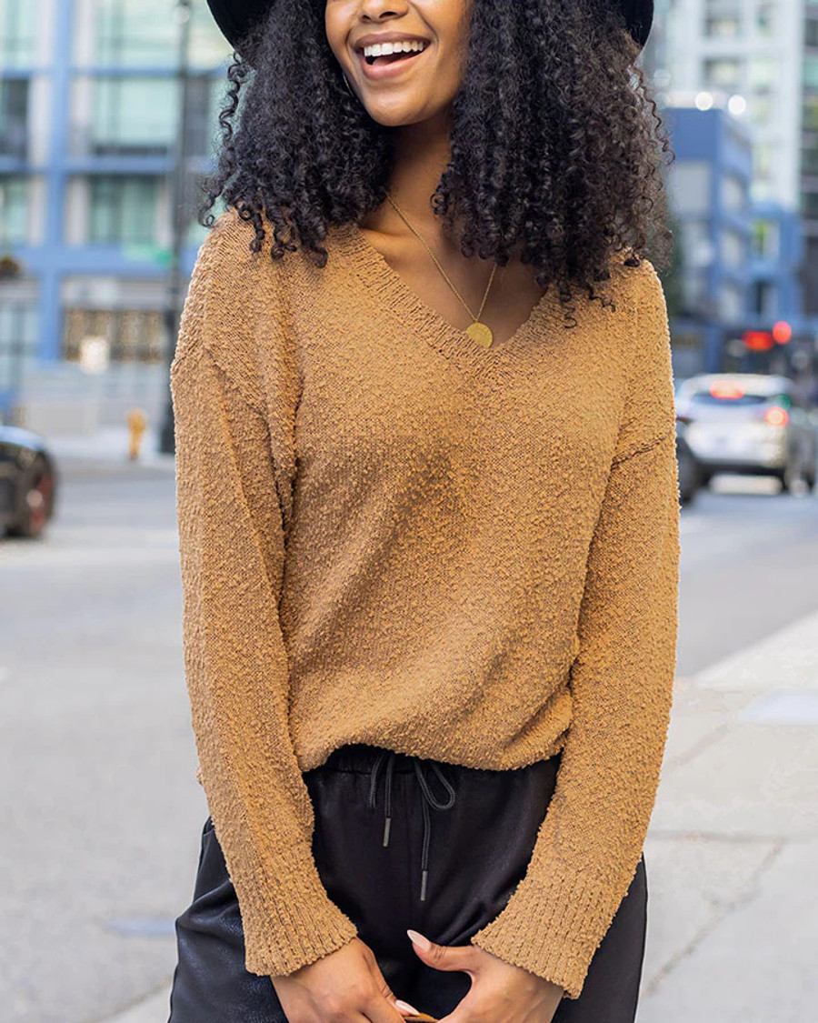 Grace and Lace- Lightweight Wubby Sweater in Dijon