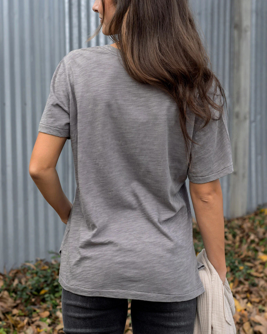 Grace and Lace-Notched Neck Washed & Worn Graphic Tee - Wild West