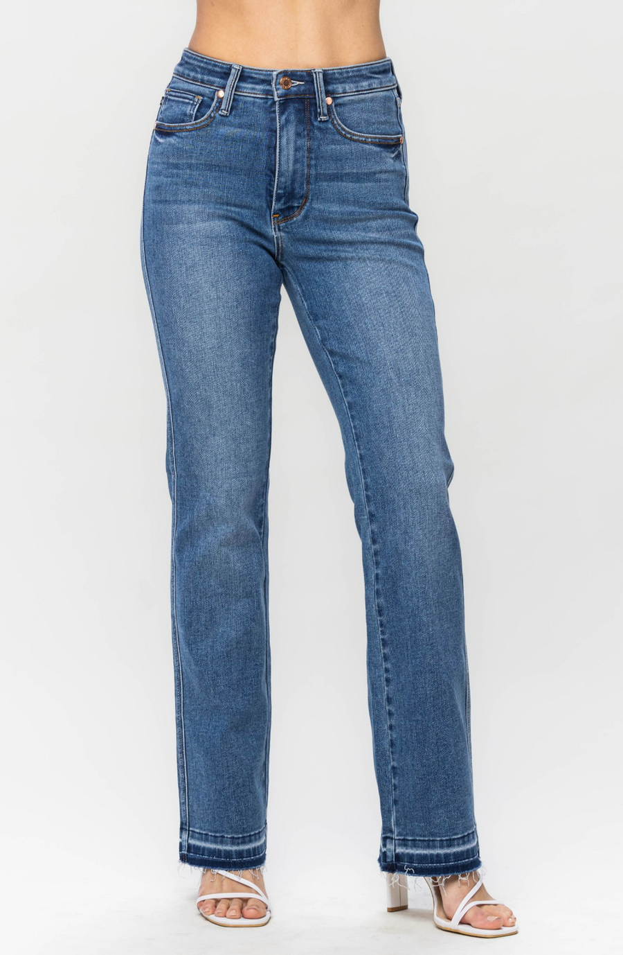 Judy Blue High Waist Control Top Release Hem Slim Boot Jean - Regular Size