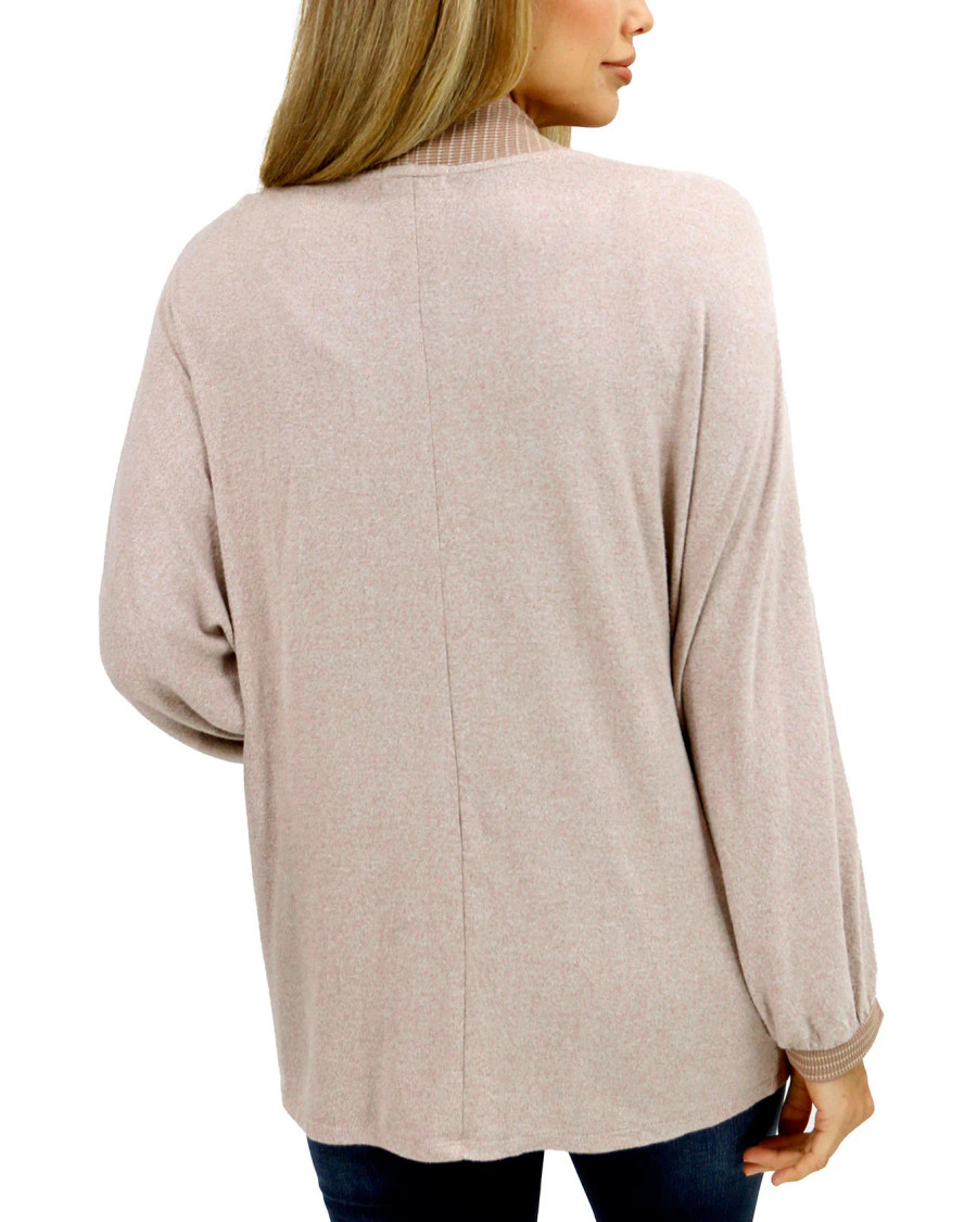 Grace and Lace- Buttery Soft Blushing Fawn Cocoon Cardi