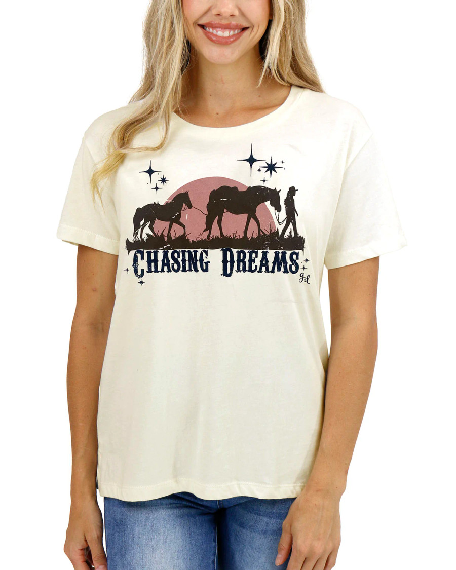 Grace and Lace- Vintage Fit Any Day Graphic Tee - Chasing Dreams