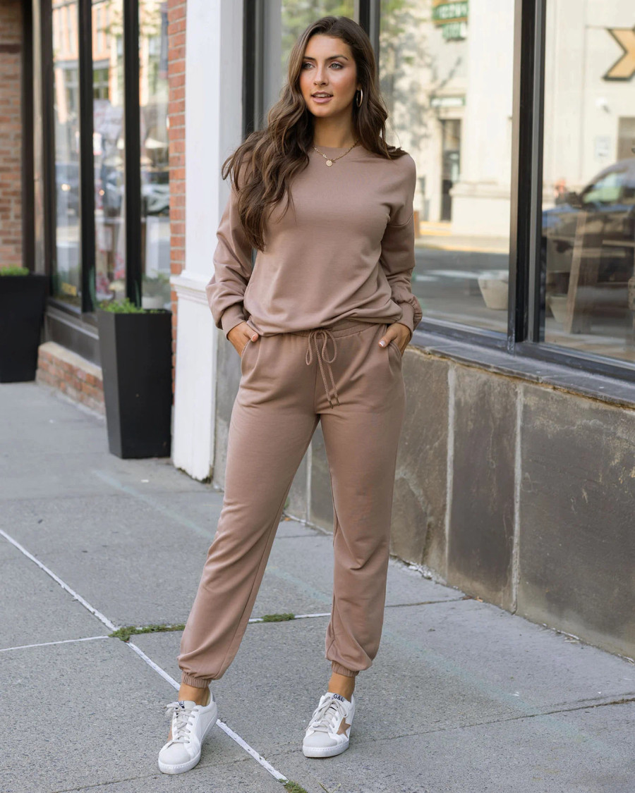 Grace and Lace- Signature Soft Sweatpants in Toffee