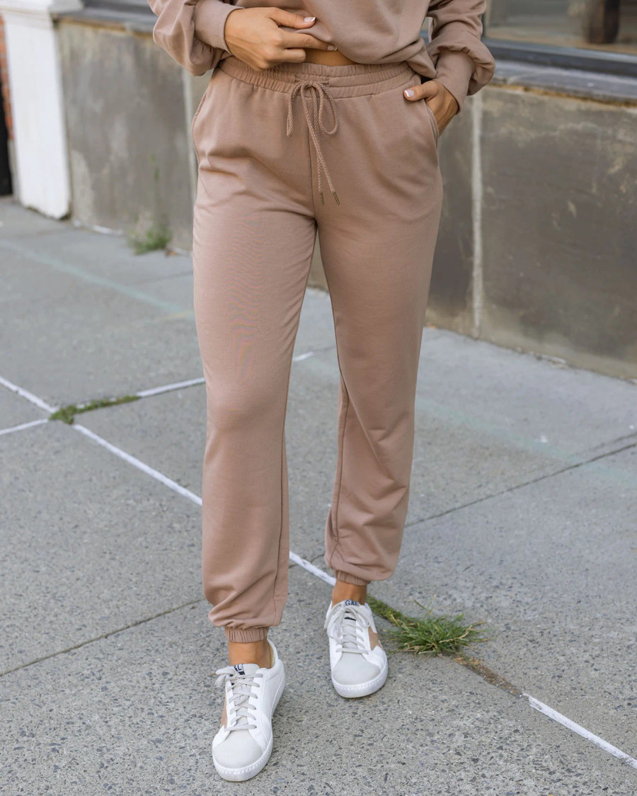 Grace and Lace- Signature Soft Sweatpants in Toffee