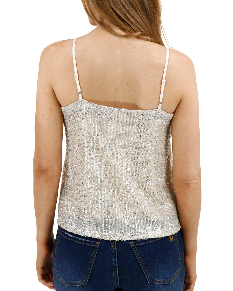 Grace and Lace Shimmer Sequin Cami - Champagne