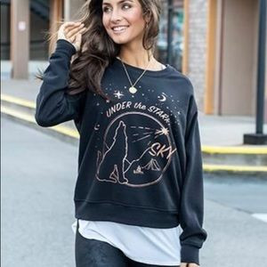 Grace and Lace Graphic Sweatshirt - Under the Starry Sky