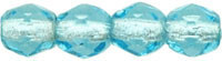 Starman Fire-Polish 4mm : Aquamarine - Silver-Lined (50pcs)