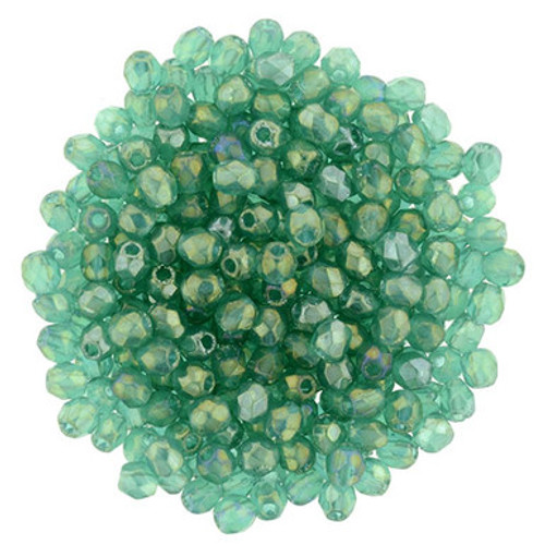 Starman Fire-Polish 2mm : Luster Iris - Atlantis Green (50pcs)