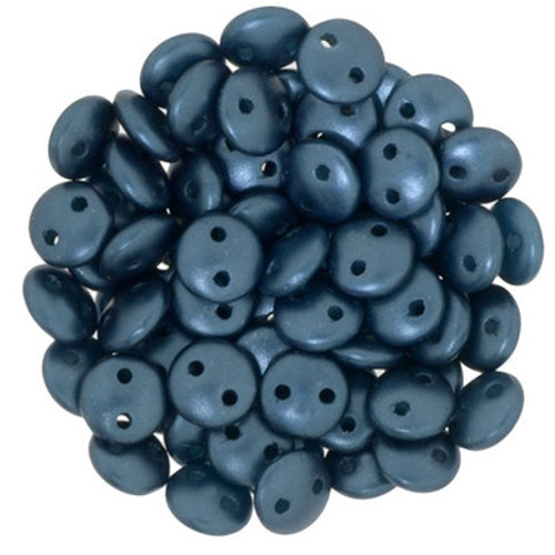 CzechMates Lentil 6mm Bead (Pearl Coat), Steel Blue - 50pcs CzechMates Lentil 6mm Bead (Pearl Coat), Steel Blue - 50pcs